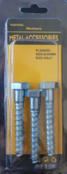 3/8" x 2" Hexagon Head Screws Bolts, 3/Pack, 24/Case