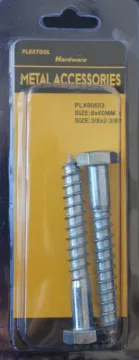 3/8" x 2-3/8" Hexagon Head Screws Bolts, 2/Pack, 24/Case
