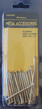 1/8" x 1-1/2" Round Head Golden Tone Nails, 17/Pack, 24/Case