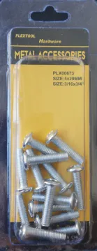 3/16" x 3/4" Combination Machine Round Head Screws, 14/Pack, 24/Case
