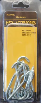 1.75" Swing/Clothline Screws Hook, 10/Pack, 24/Case