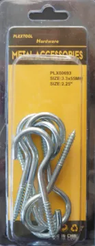 1/8" x 2.25" Swing/Clothline Screws Hook, 7/Pack, 24/Case