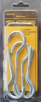 1/8" x 2.5" Swing/Clothline Screws Hook, 5/Pack, 24/Case