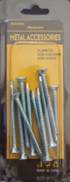 5/32" x 2" Phillips Self Drilling Flat Head Screws, 10/Pack, 24/Case