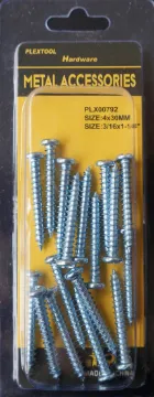3/16" x 1-1/4" Combination Sheet Metal Pan Head Screws, 17/Pack, 24/Case