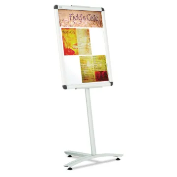 Improv Lobby Clip-Frame Pedestal Sign, 18 x 24 Frame, 54" High, Aluminum