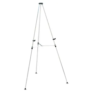 Lightweight Telescoping Tripod Easel, 38" to 66" High, Aluminum, Silver