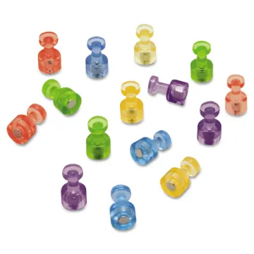 Magnetic "Push Pins", 3/4" dia, Assorted Colors, 20/Pack