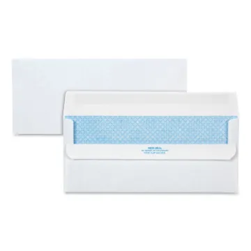 Redi-Seal Envelope, #10, Commercial Flap, Redi-Seal Closure, 4.13 x 9.5, White, 500/Box