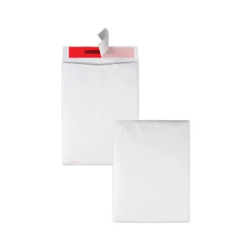 Tamper-Indicating Mailers Made with Tyvek, #10 1/2, Redi-Strip Closure, 9 x 12, White, 100/Box