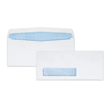 Window Envelope, #9, Commercial Flap, Gummed Closure, 3.88 x 8.88, White, 500/Box