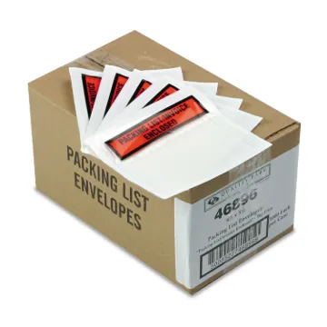 Self-Adhesive Packing List Envelope, 4.5 x 5.5, Clear/Orange, 1,000/Carton (MINIMUM ORDER QUANTITY I