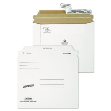 Economy Disk/CD Mailer, Square Flap, Self-Adhesive Closure, 7.5 x 6.06, White, 100/Carton