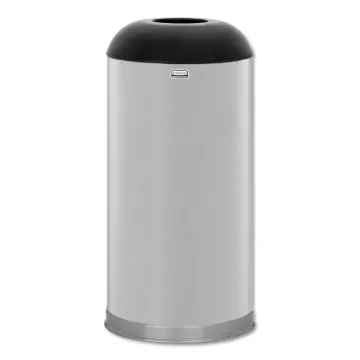 European and Metallic Series Receptacle with Drop-In Dome Top, 15 gal, Steel, Satin Stainless