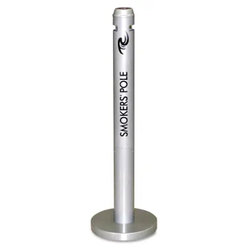 Smoker's Pole, Round, Steel, 0.9 gal, Silver