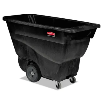 Structural Foam Tilt Truck, Rectangular, 450 lb Capacity, Black
