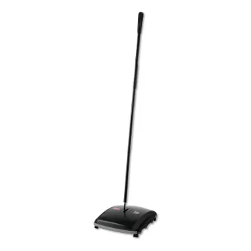 Dual Action Sweeper, Boar/Nylon Bristles, 44" Steel/Plastic Handle, Black/Yellow