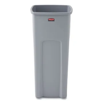 Untouchable Square Waste Receptacle, Plastic, 23 gal, Gray