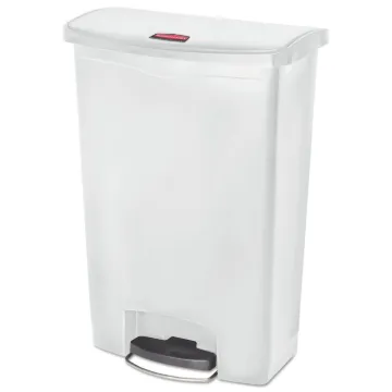 Slim Jim Resin Step-On Container, Front Step Style, 24 gal, White