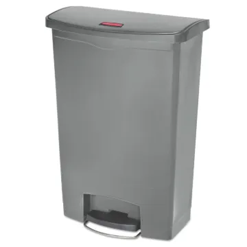 Slim Jim Resin Step-On Container, Front Step Style, 24 gal, Gray