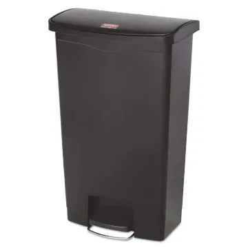 Slim Jim Resin Step-On Container, Front Step Style, 18 gal, Black