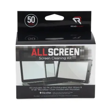 AllScreen Screen Cleaning Kit, 50 Wipes, 1 Microfiber Cloth