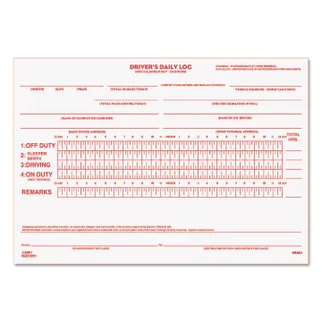 Driver's Daily Log, Two-Part Carbonless, 7.88 x 5.5, 1/Page, 31 Forms