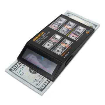 Portable Ultraviolet Counterfeit Detector, 2.6 x 0.6 x 4.5, Black