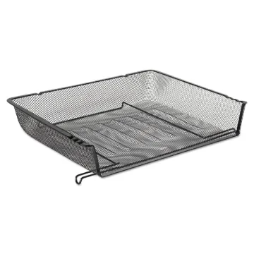 Mesh Stacking Side Load Tray, 1 Section, Letter Size Files, 14.25" x 10.13" x 2.75", Black (MINIMUM