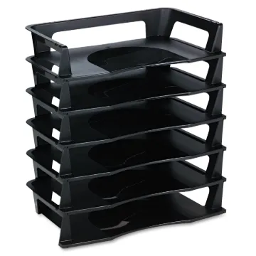 Regeneration Recycled Plastic Letter Tray, 6 Sections, Letter Size Files, 9.13" x 15.25" x 2.75", Bl
