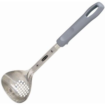 4 oz Precision SS Perforated Spoon with Gray Handle