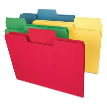 SuperTab Colored File Folders, 1/3-Cut Tabs, Letter Size, 14 pt. Stock, Assorted, 50/Box