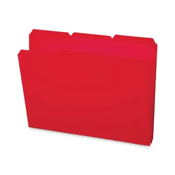 Top Tab Poly Colored File Folders, 1/3-Cut Tabs, Letter Size, Red, 24/Box