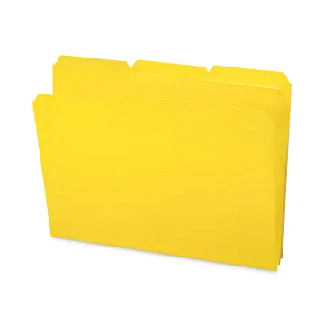 Top Tab Poly Colored File Folders, 1/3-Cut Tabs, Letter Size, Yellow, 24/Box