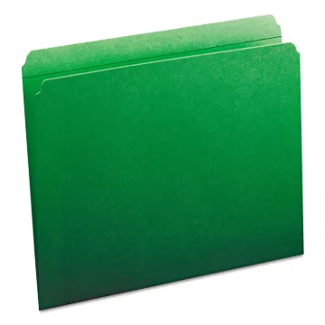 Reinforced Top Tab Colored File Folders, Straight Tab, Letter Size, Green, 100/Box