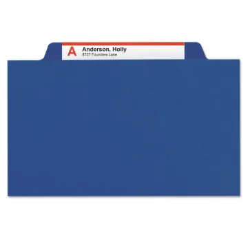 Six-Section Pressboard Top Tab Classification Folders with SafeSHIELD Fasteners, 2 Dividers, Letter