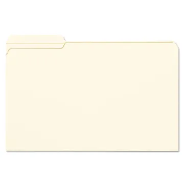 Reinforced Tab Manila File Folders, 1/3-Cut Tabs, Left Position, Legal Size, 11 pt. Manila, 100/Box