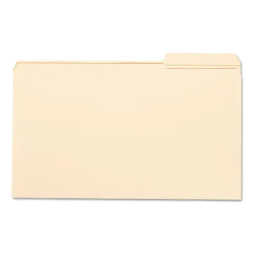 Reinforced Tab Manila File Folders, 1/3-Cut Tabs, Right Position, Legal Size, 11 pt. Manila, 100/Box