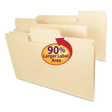 SuperTab Reinforced Guide Height Top Tab Folders, 1/3-Cut Tabs: Assorted, Legal Size, 0.75" Expansio