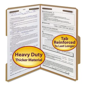 Top Tab 2-Fastener Folders, 2/5-Cut Tabs, Right of Center, Legal Size, 17 pt. Kraft, 50/Box