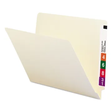 Heavyweight Manila End Tab Folders, 9.5" Front, 1-Ply Straight Tab, Letter Size, 100/Box