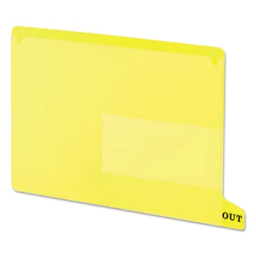 Colored Poly Out Guides with Pockets, 1/3-Cut End Tab, Out, 8.5 x 11, Yellow, 25/Box