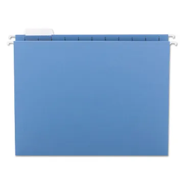 Colored Hanging File Folders, Letter Size, 1/5-Cut Tab, Blue, 25/Box