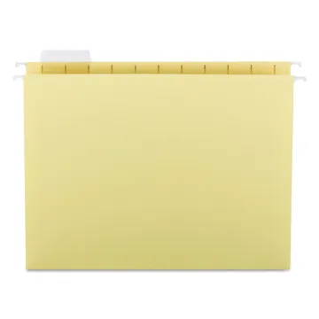 Colored Hanging File Folders, Letter Size, 1/5-Cut Tab, Yellow, 25/Box