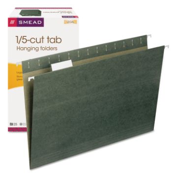 Hanging Folders, Legal Size, 1/5-Cut Tab, Standard Green, 25/Box