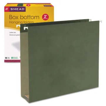Box Bottom Hanging File Folders, Letter Size, Standard Green, 25/Box
