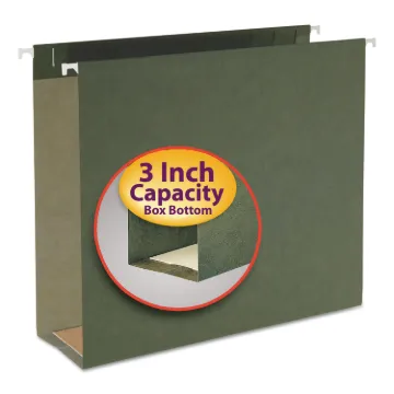 Box Bottom Hanging File Folders, Letter Size, Standard Green, 25/Box