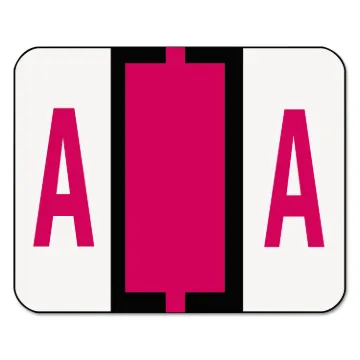 A-Z Color-Coded End Tab Filing Labels, A, 1 x 1.25, White, 500/Roll
