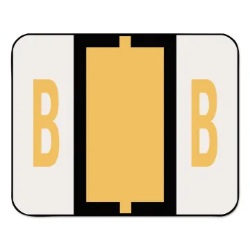 A-Z Color-Coded End Tab Filing Labels, B, 1 x 1.25, White, 500/Roll