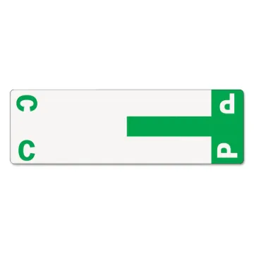 AlphaZ Color-Coded First Letter Combo Alpha Labels, C/P, 1.16 x 3.63, Dark Green/White, 5/Sheet, 20